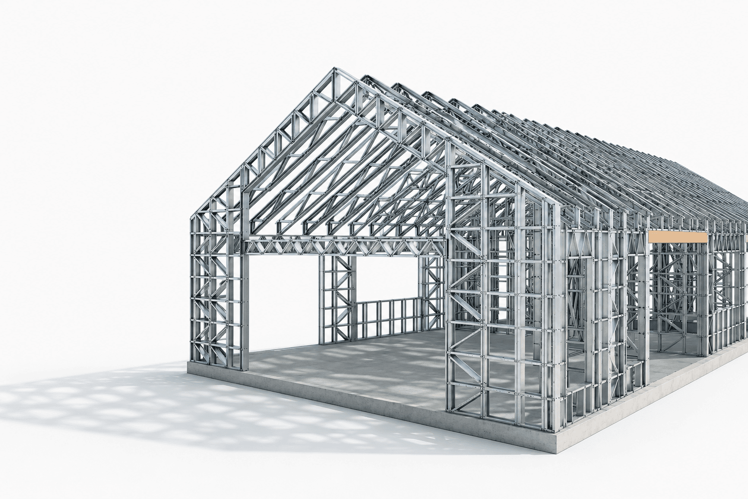 3D render of a light gauge steel frame building