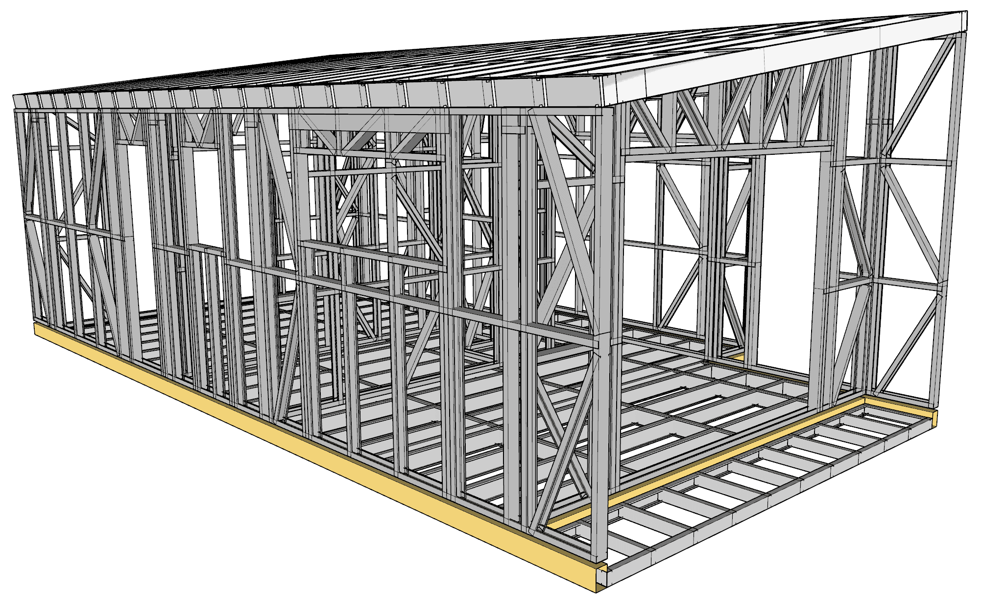 CB7540 steel frame render