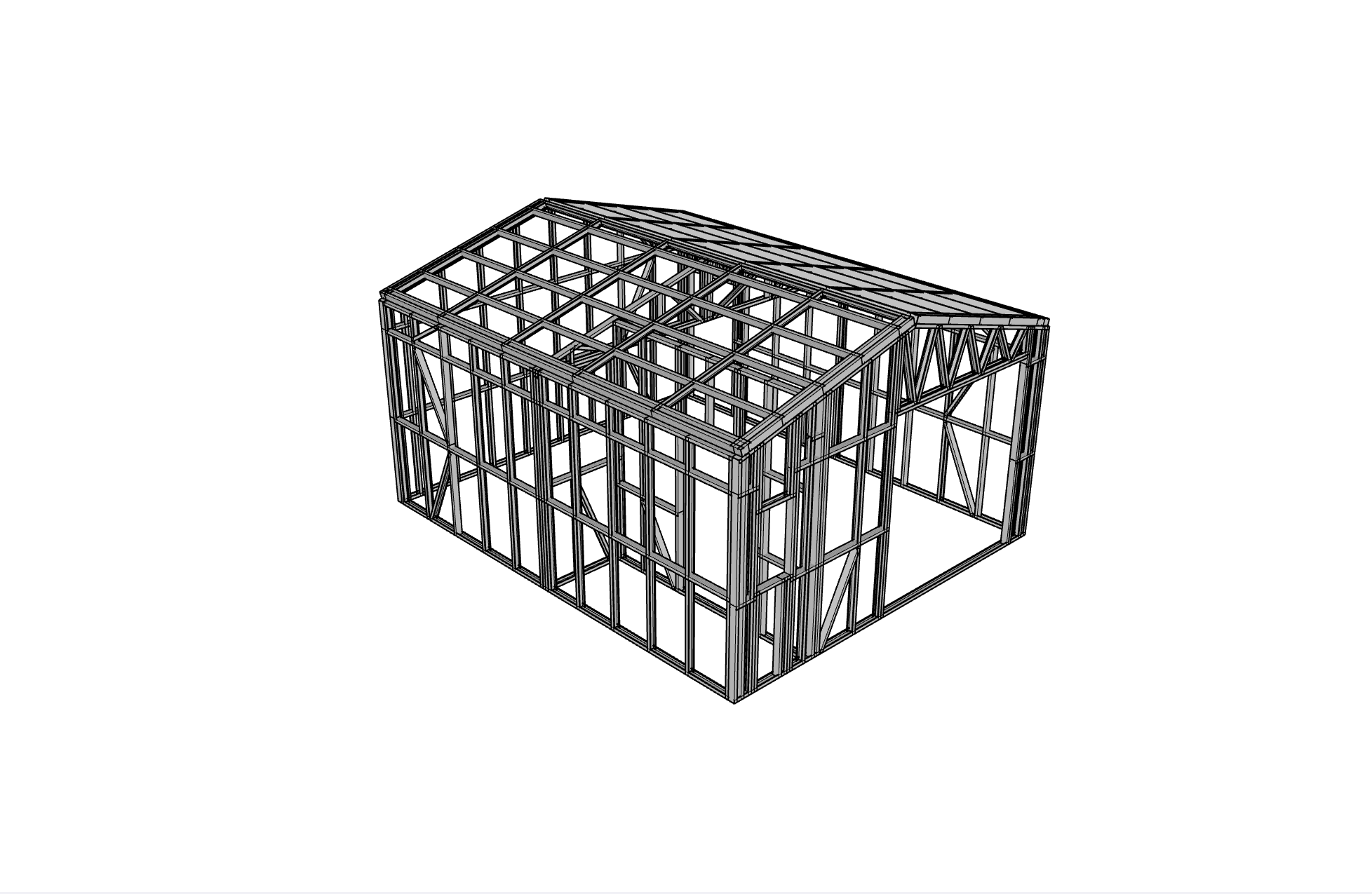 32.2m² Garage — steel frame render