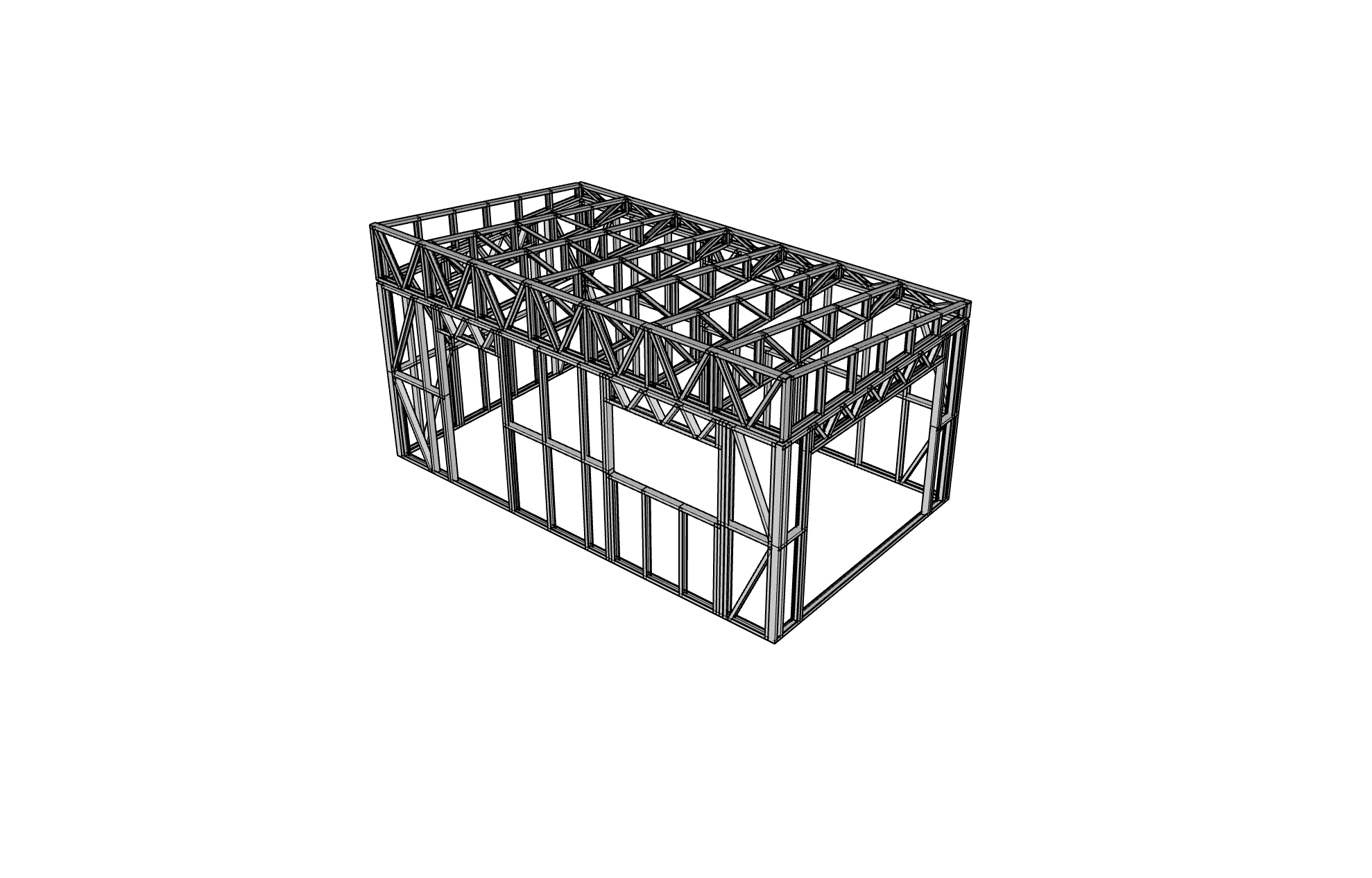 21.5m² Garage — steel frame render