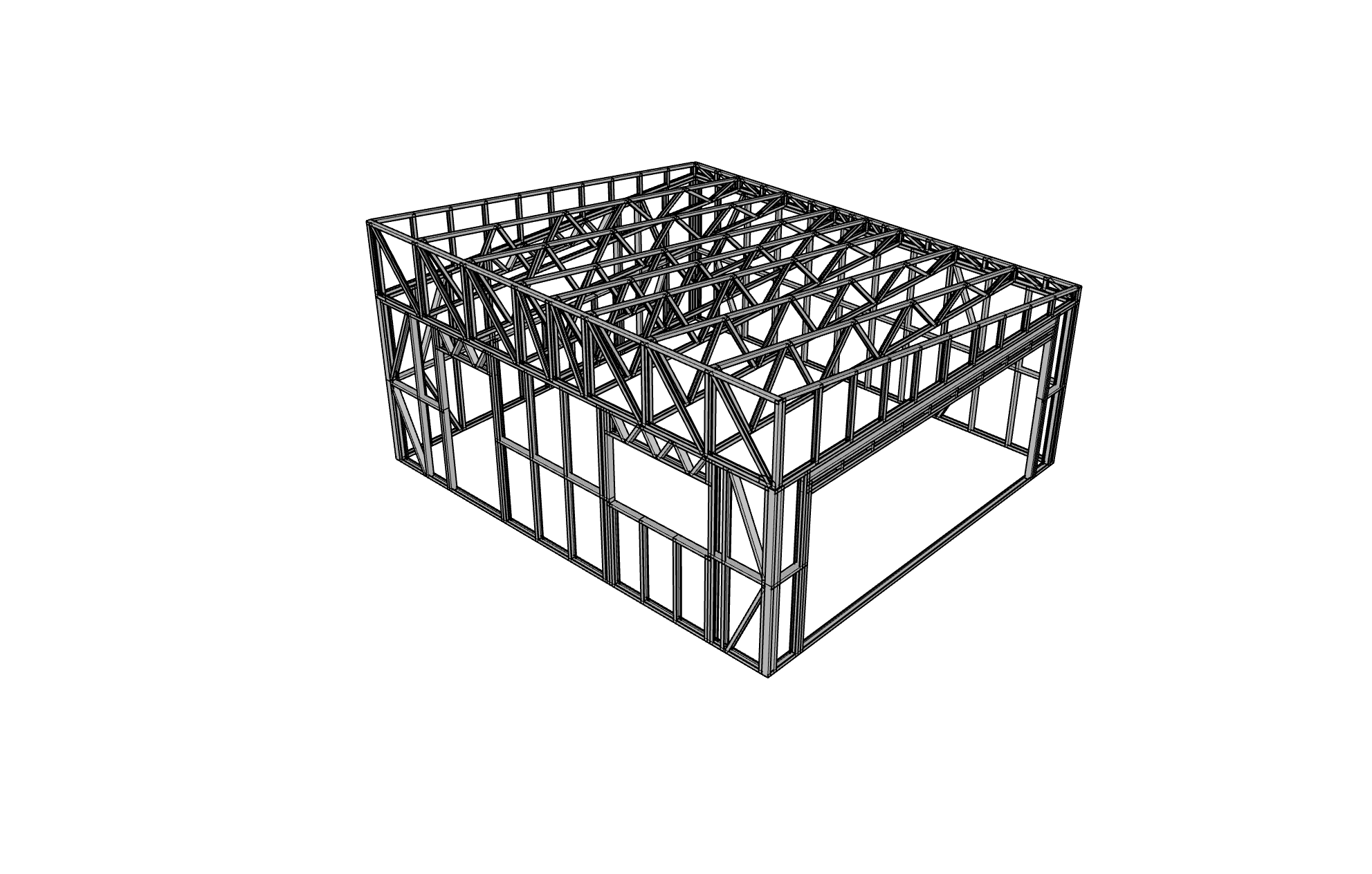 39.5m² Garage — steel frame render