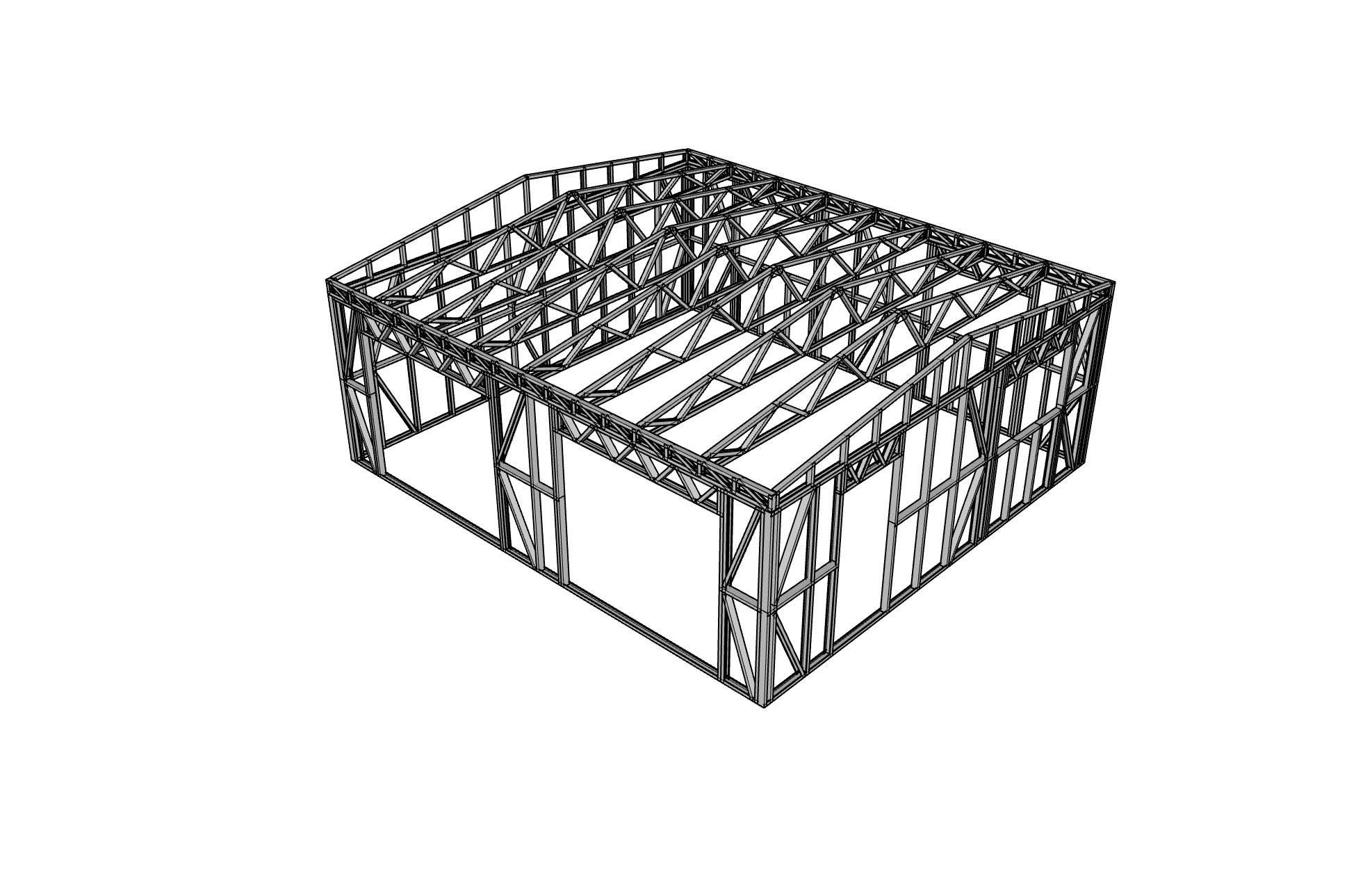 47.5m² Garage — steel frame render