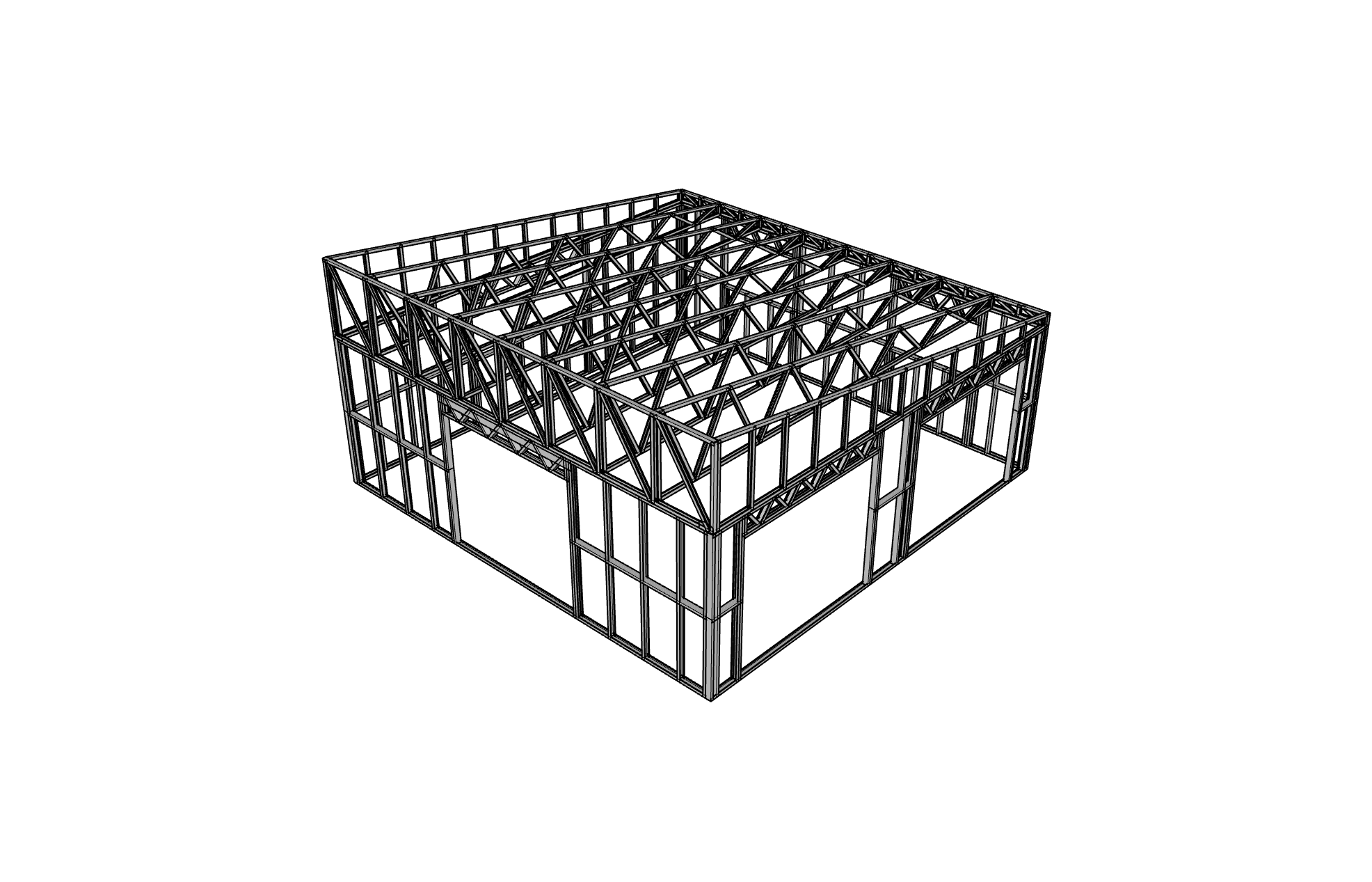 51.9m² Garage — steel frame render