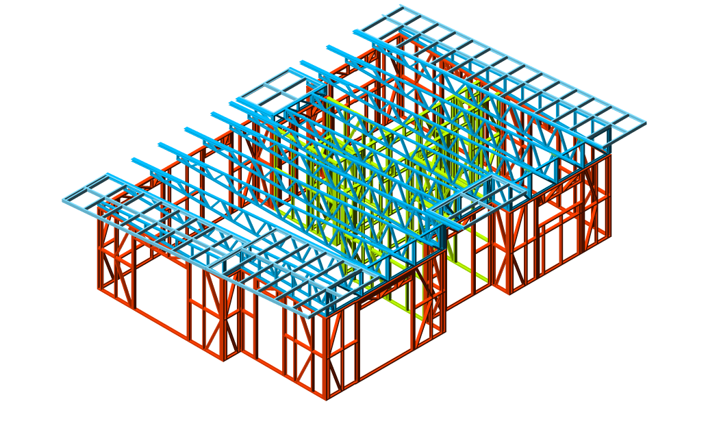70m² Two-Bedroom Granny Flat — steel frame render