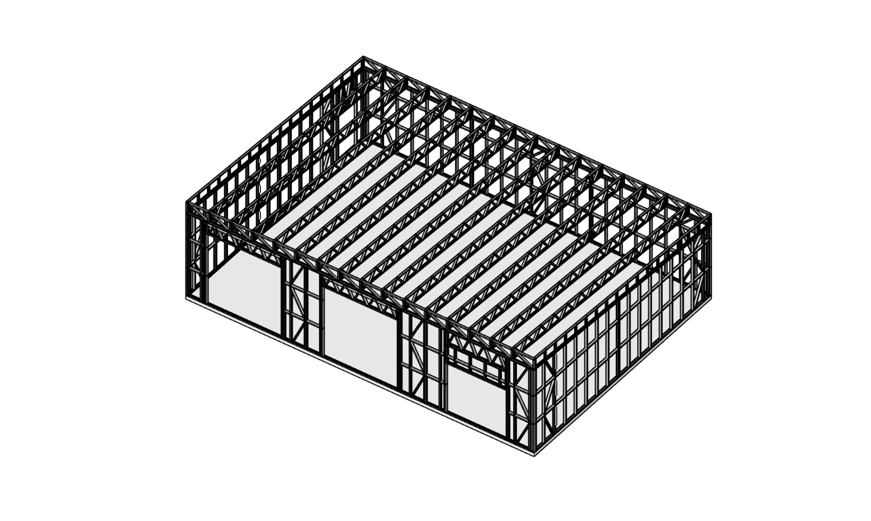 140m² Farm Shed — steel frame render
