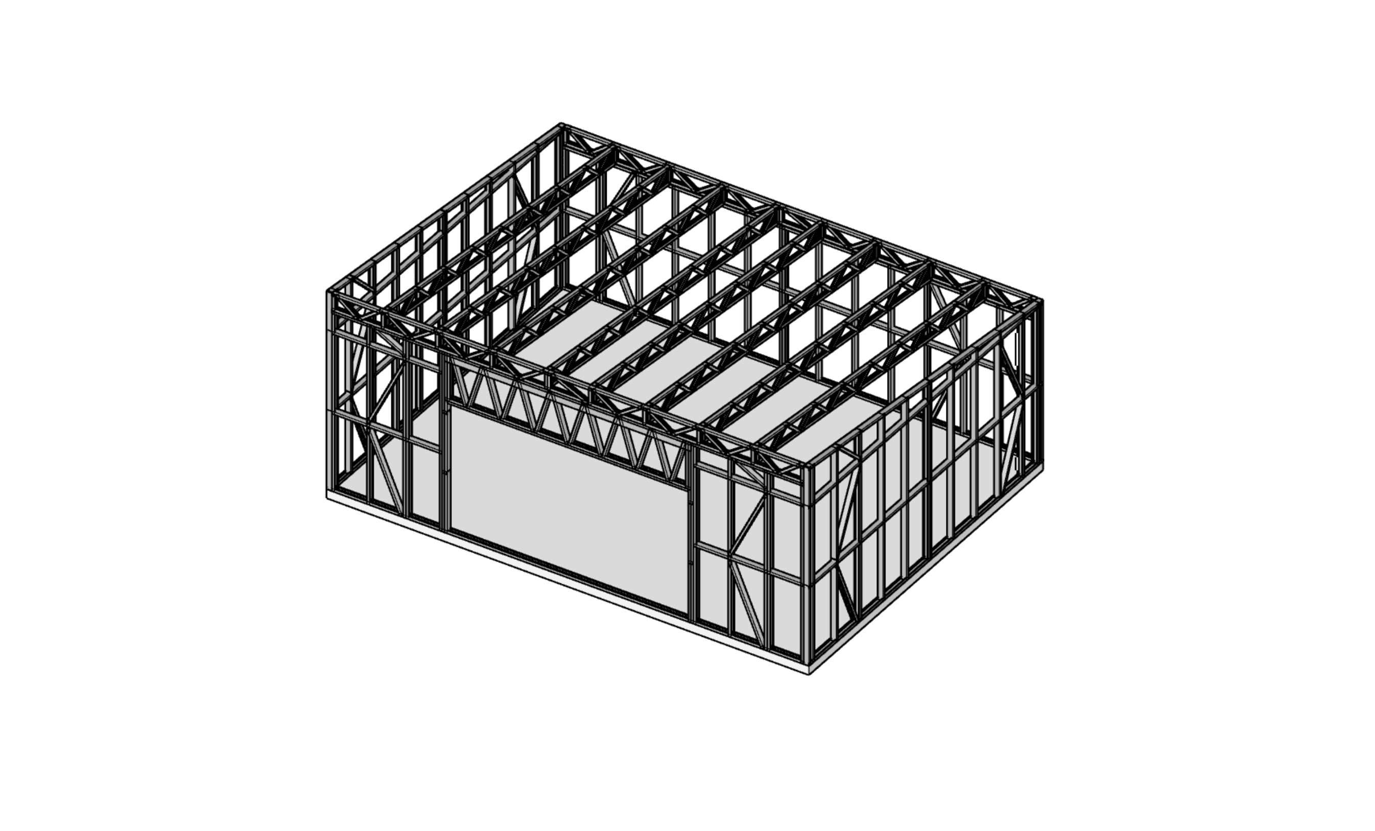 48m² Farm Shed — frame render