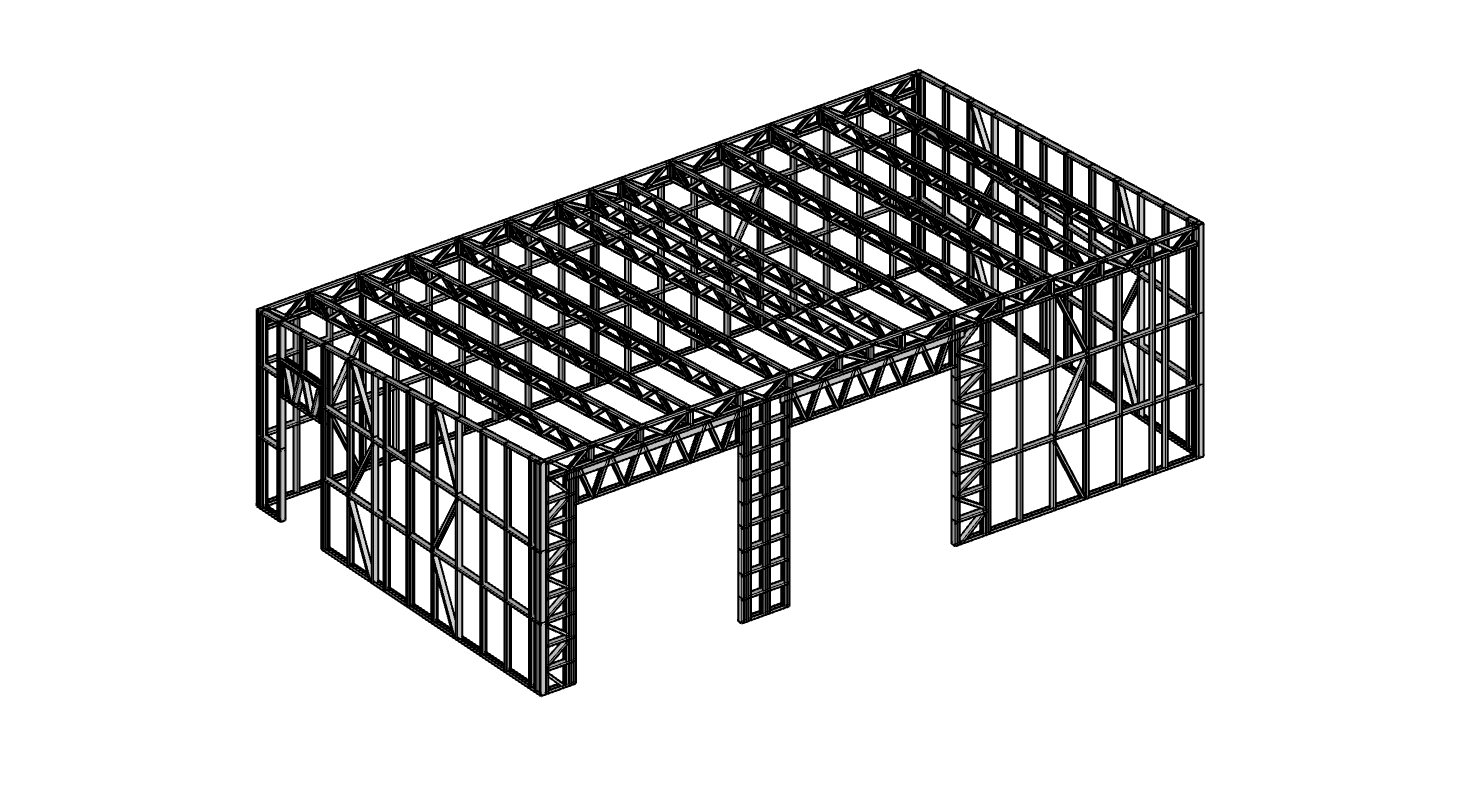 84m² Farm Shed — frame render