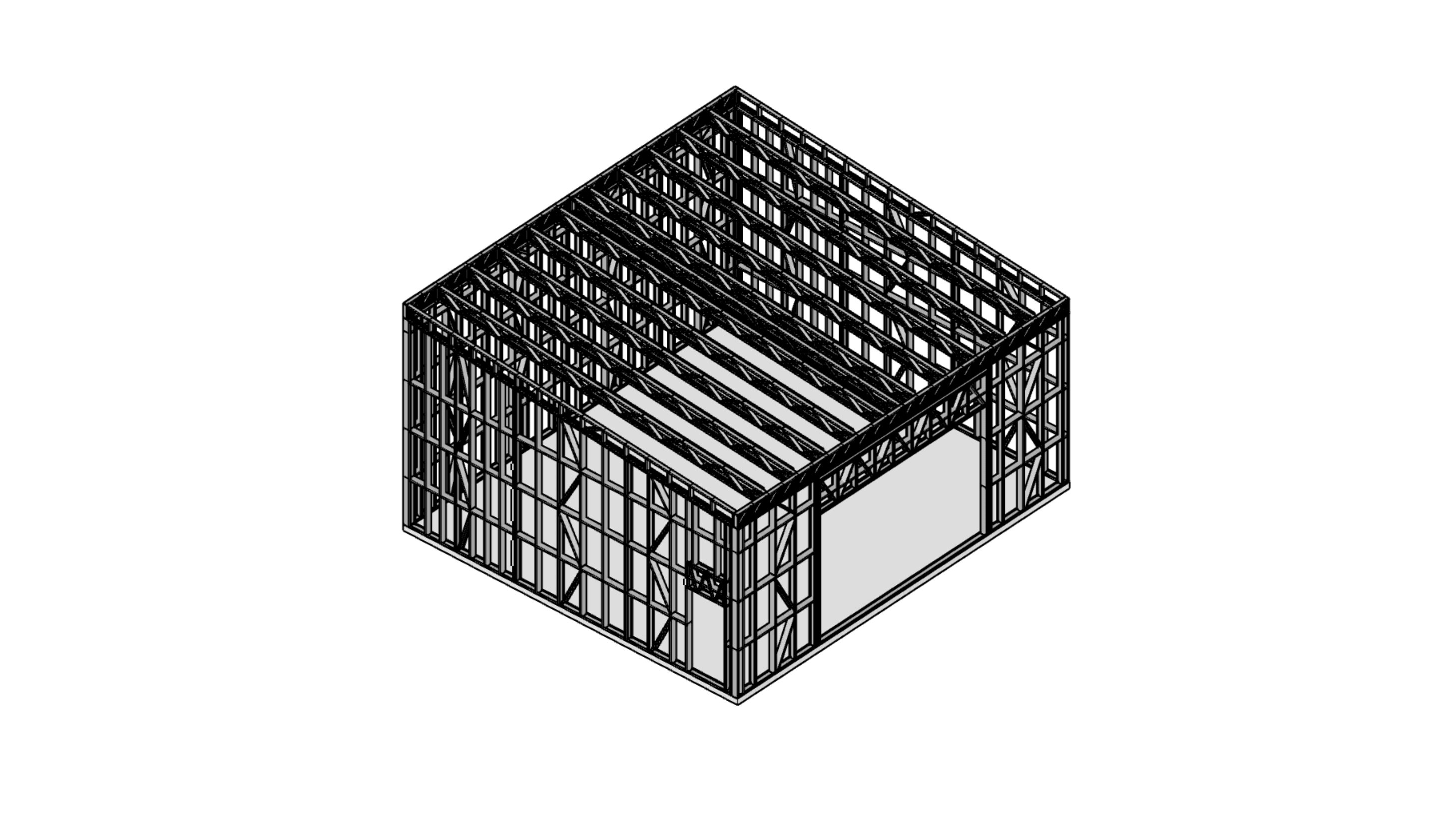 90m² Farm Shed — steel frame render