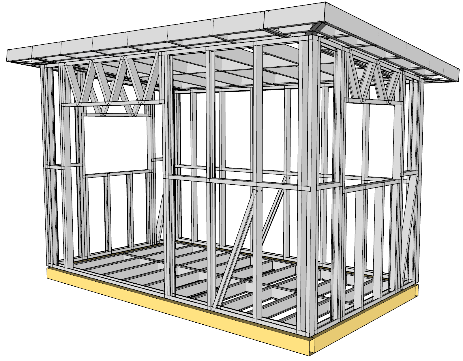10m² Studio — steel frame render
