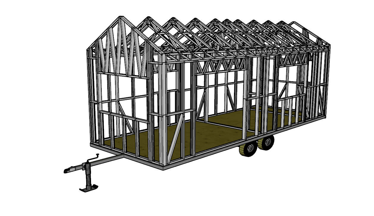 25.2m² One-Bedroom Tiny Home — steel frame render