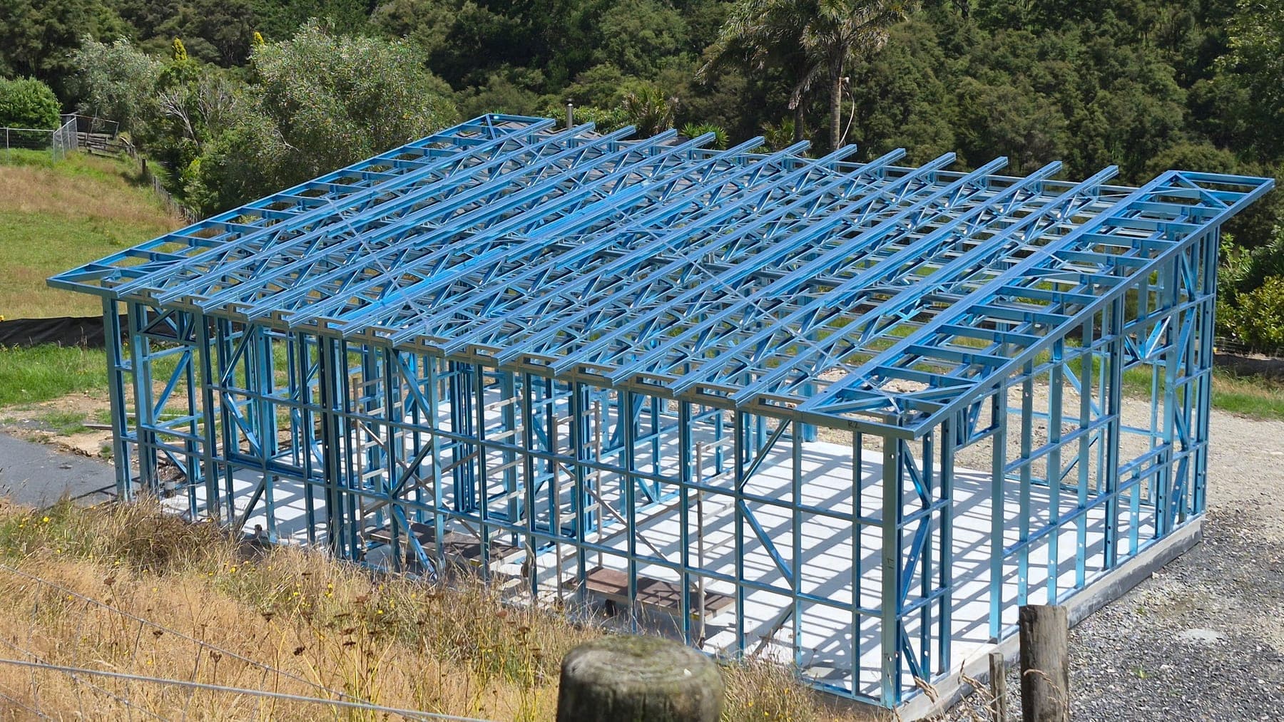 Light gauge steel frame on a residential new build