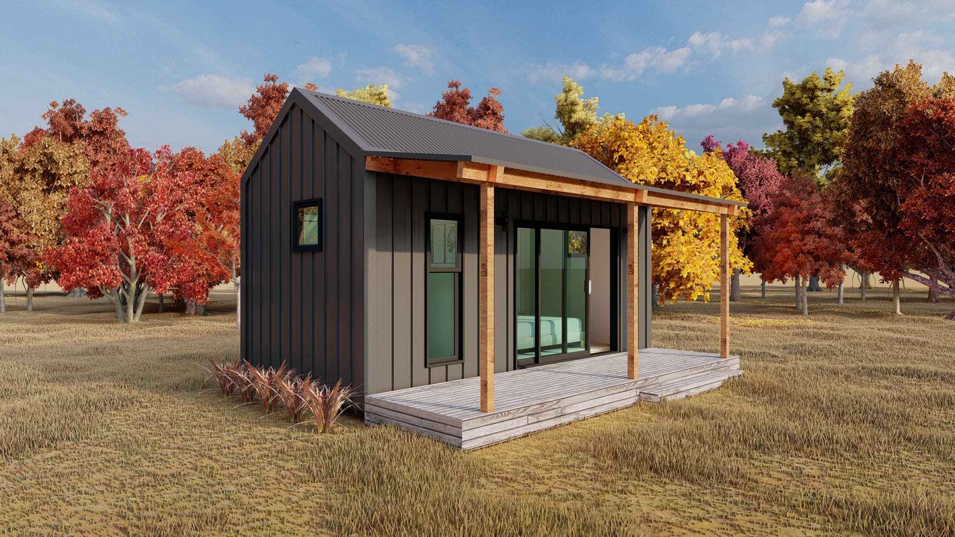 Kitset steel garage assembled on site